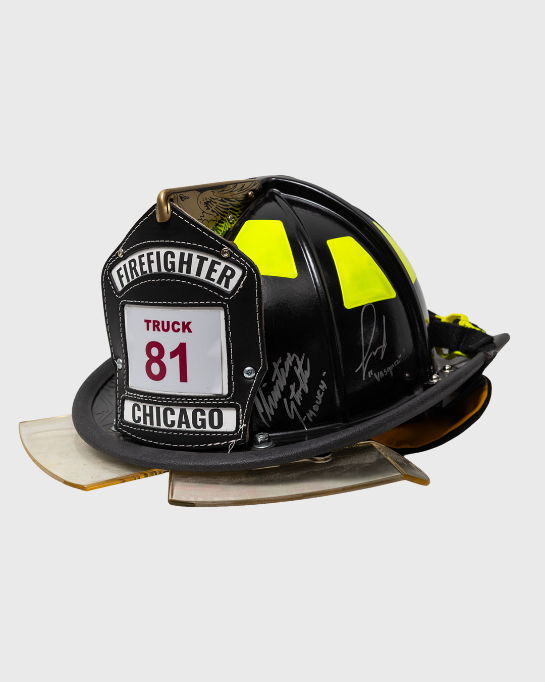 Fire Helmet signed by the cast of Chicago Fire